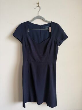 French Connection Navy Fit-and-Flare Sweetheart Mini Dress
